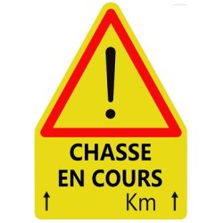 Panneau chasse en cours jaune/noir/rouge akylux 100cm x 70cm