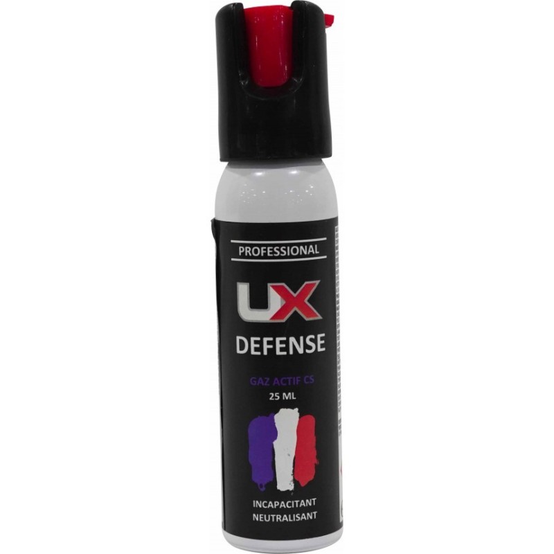Bombe ux 25ml gaz cs capot 1/4 de tour