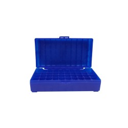 Boite de rangement bleue 50 munitions cal 45 acp
