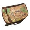 Gibeciere toile et cuir motif becasse
