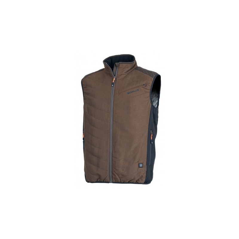 Gilet chauffant marron somlys t3xl