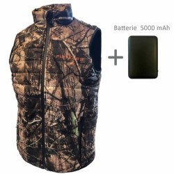 Gilet chauffant pisteurs camo t. xl + batterie 5 000 mah