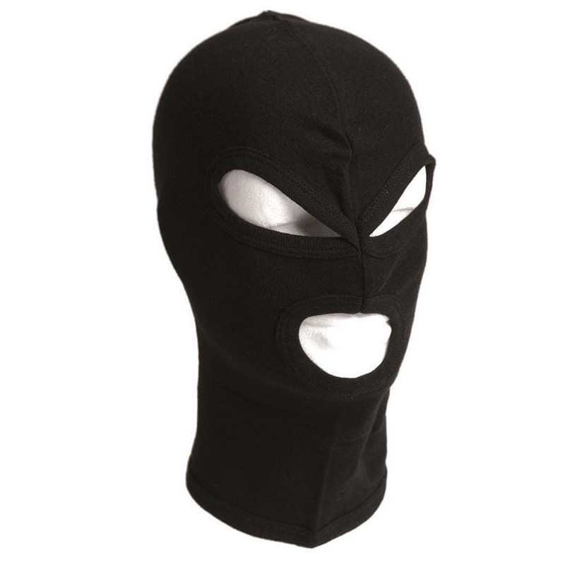 Cagoule 3 trou coton noir