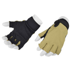 Royal gloves half fingers tan/black txl