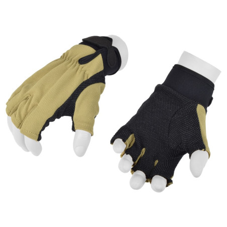 Royal gloves half fingers tan/black large size