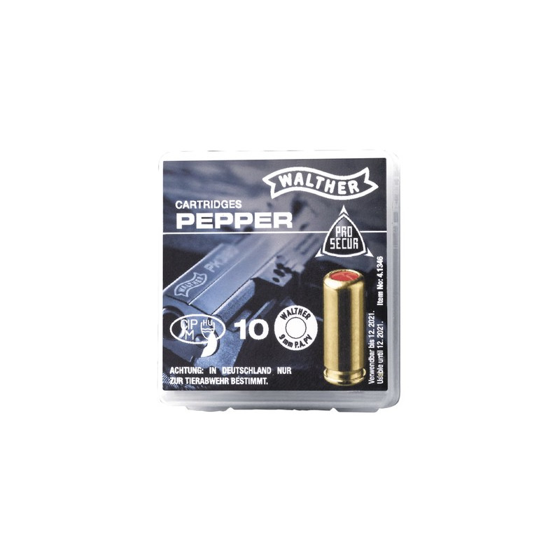 Cartouche gaz poivre walther cal 9 mm pak