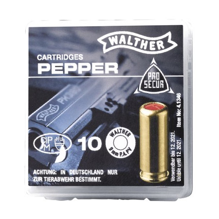 Cartouche gaz poivre walther cal 9 mm pak