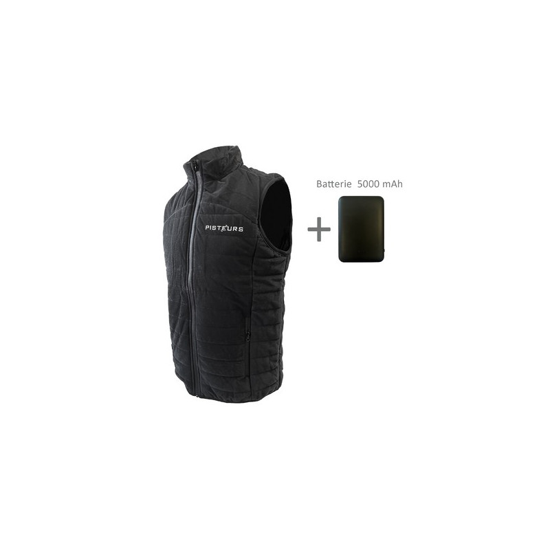 Gilet chauffant pisteurs noir t. s + batterie 5 000 mah