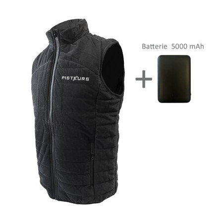 Gilet chauffant pisteurs noir t. s + batterie 5 000 mah