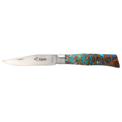 Couteau alpin lame 110mm manche cannelle