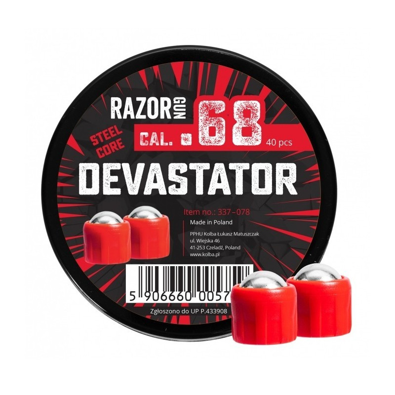 Balles acier - devastator - rouges pour hds68 - .68 (x40)