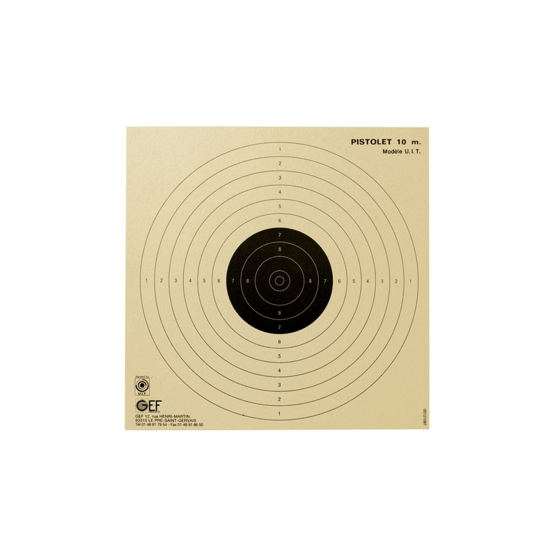 Paquet 100 cibles pistolet 10m 17x17