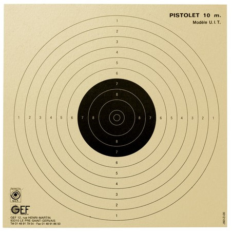 Paquet 100 cibles pistolet 10m 17x17