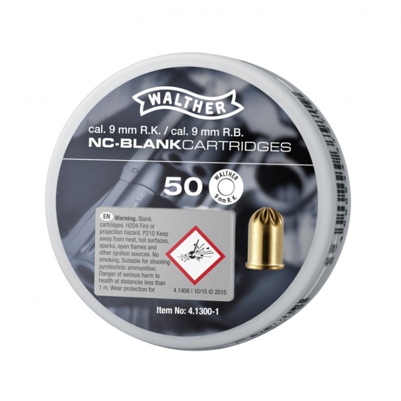Cartouche a blanc walther cal 9 mm r bte 50