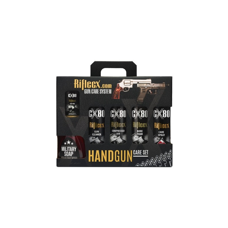 Kit entretien armes riflecx handgun care set 8 produits