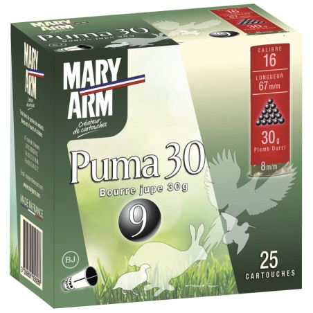 Cartouches mary arm puma 30 cal.16/67 plomb n° 4