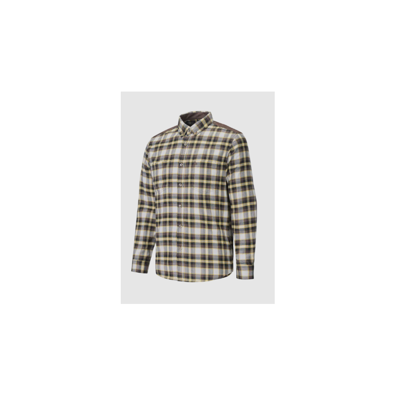 Chemise en coton verney carron a carreaux jaune/marron montarcy taille 2xl