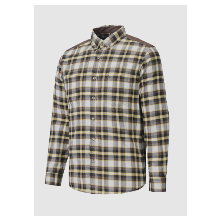 Chemise en coton verney carron a carreaux jaune/marron montarcy taille 2xl