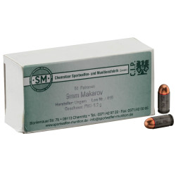1000 Cartouches 9MM Makarov FMJ 6.2G