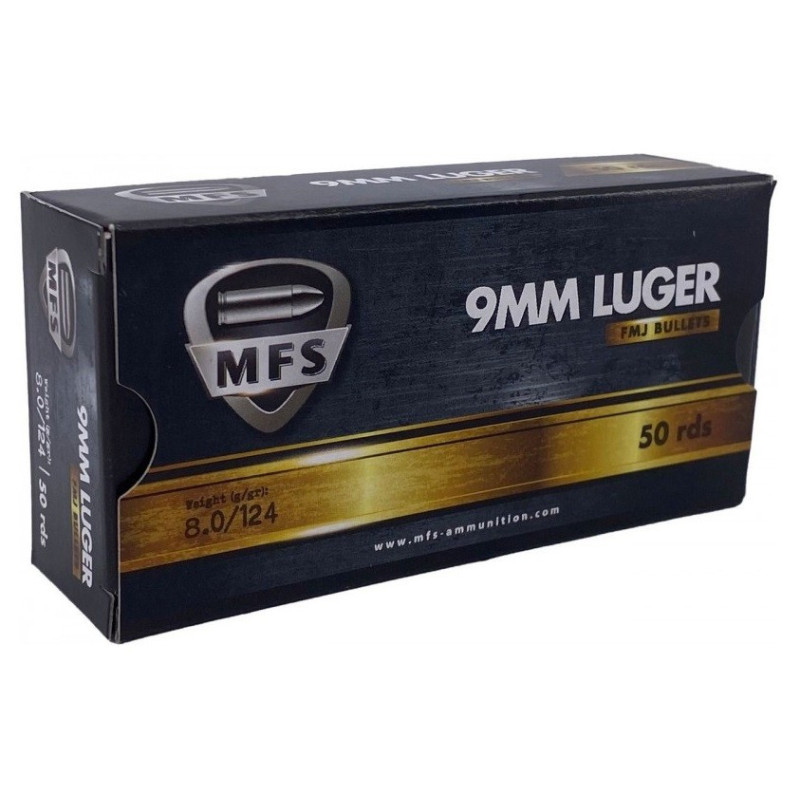 1000 Munitions MFS Cal9x19 8G 124 Grs FMJ