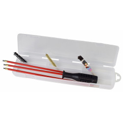 Boite de nettoyage carabine pisteurs cal. 8mm / 8x57 jrs / 8x64 s / .338 win / 8x68 s baguette métal gainée
