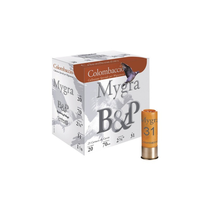 100 Cart. betp mygra colombaccio 20 cal. 20 / 70 mm n°