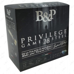 Cart. acier zingue betp privilege game steel 28 cal. 12 / 67 mm n° 4 28g bourre à jupe green core bte 25