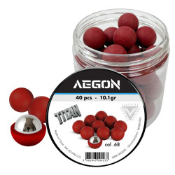 40 balles titan cal.68 coeur bille acier pour t4e cal.68