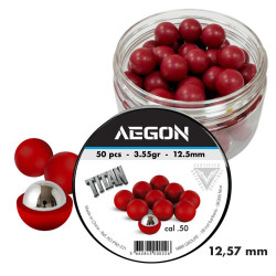 50 balles titan cal.50 coeur bille acier pour t4e cal.50 12.57mm