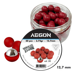 50 balles titan cal.50 coeur bille acier pour t4e cal.50 12.7mm