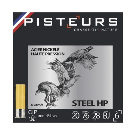 100 Cart. acier nickelé pisteurs steel hp cal. 20 / 76 mm n° 4 28g bj bte 25