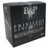 100 Cart. acier zingue betp privilege game steel 28 cal. 12 / 67 mm n° 4 28g bourre à jupe green core bte 25